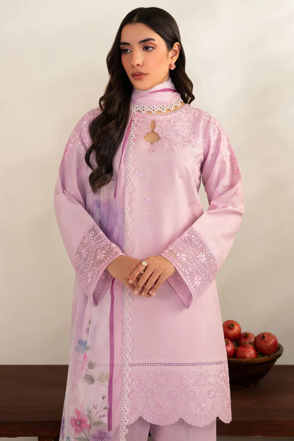 Farasha | Summer Weaves Embroidered lawn'26 | Cloud Pink