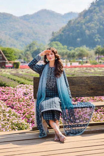 Farasha | Printed Essentials’26 | Blue Reverie