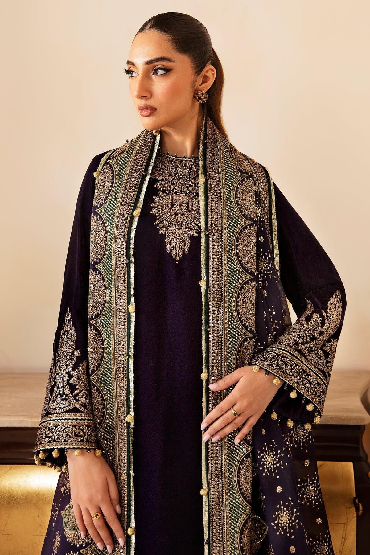 JAZMIN__Embroidered Velvet Formal VF-2030 - House Of Anaya