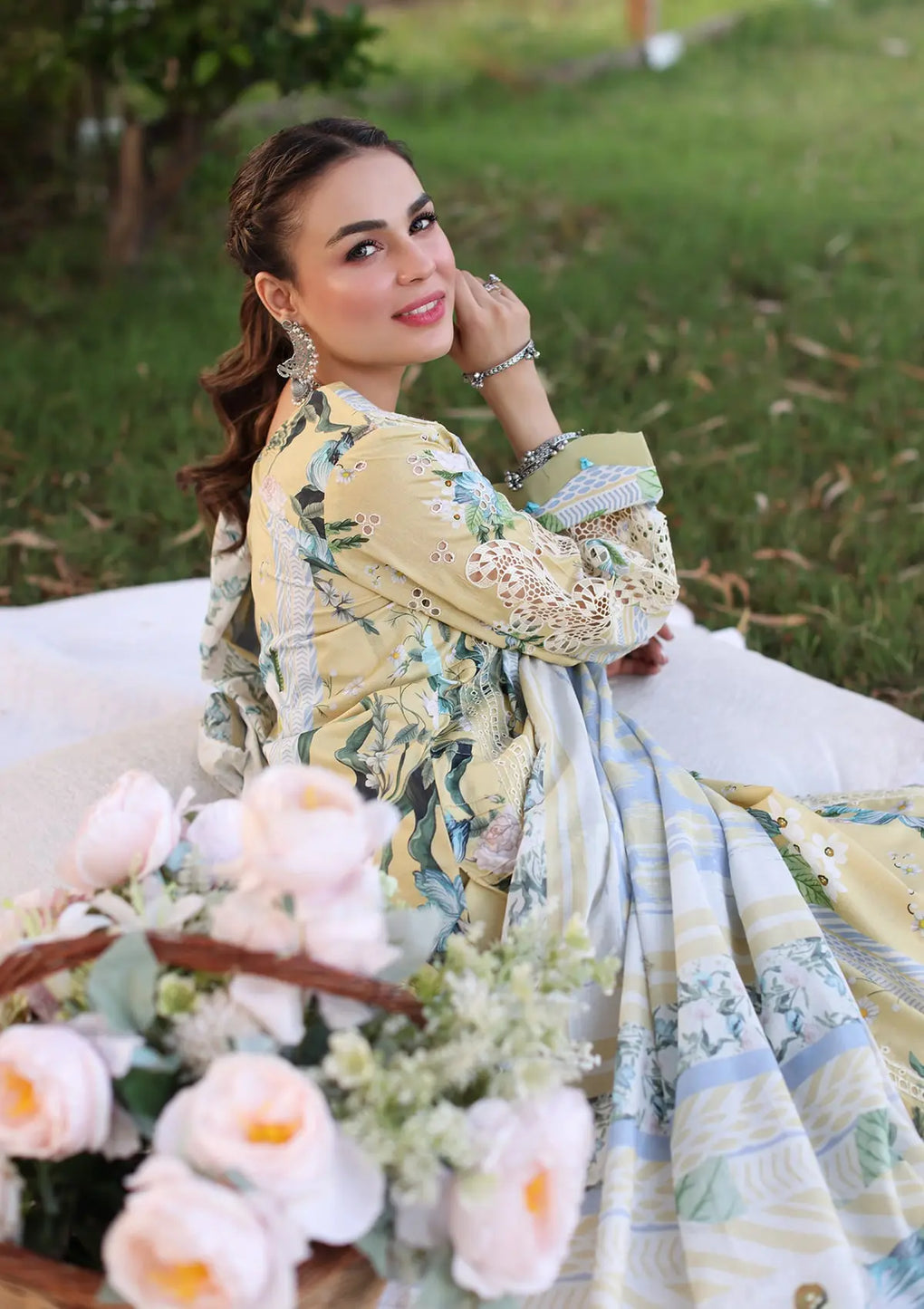 Elaf Premium | Prints Chikankari 24 | 05A CITRUS CRUSH - House Of Anaya