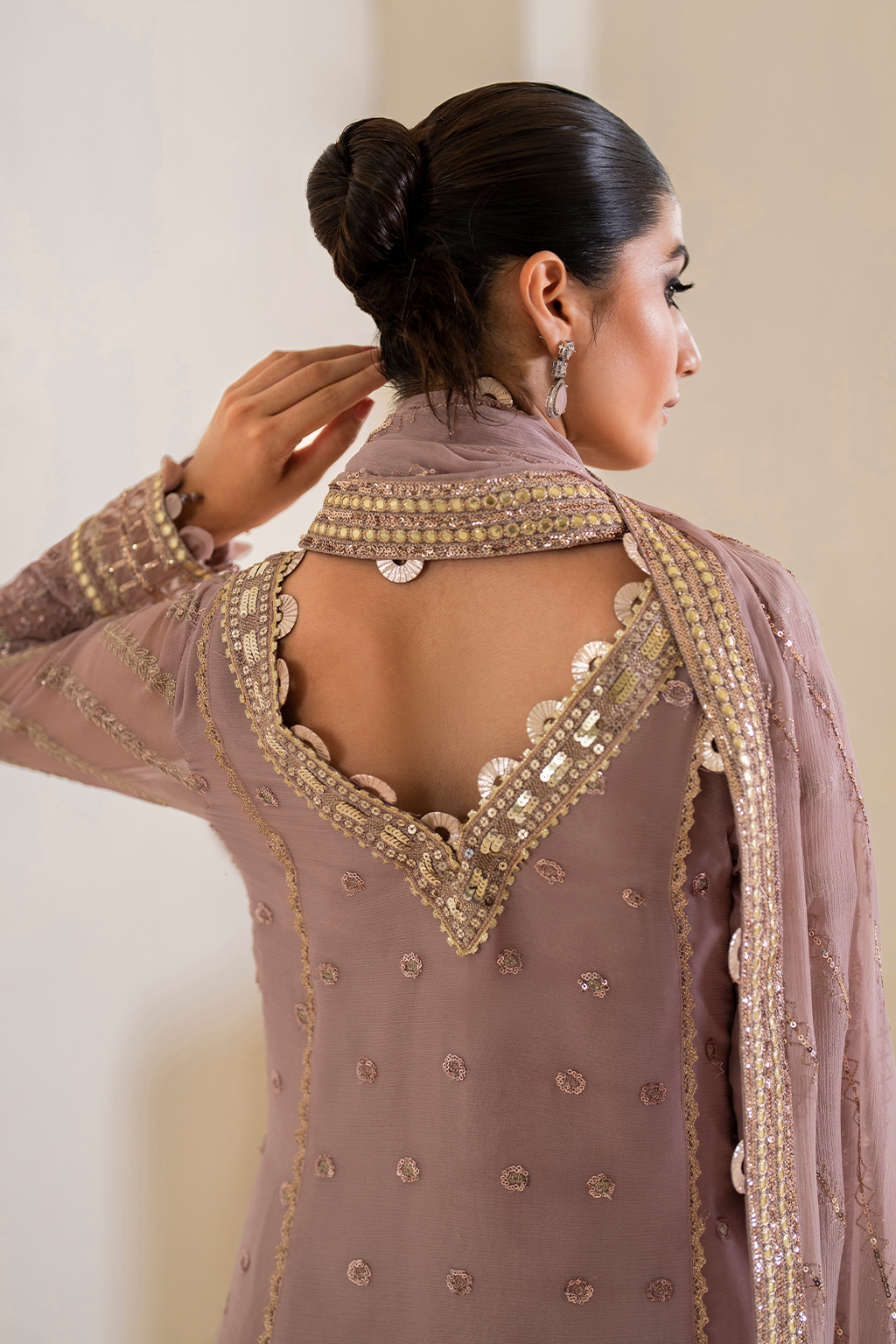 Iznik | Chinnon Chiffon | CC-48 Embroidered Chiffon - House Of Anaya