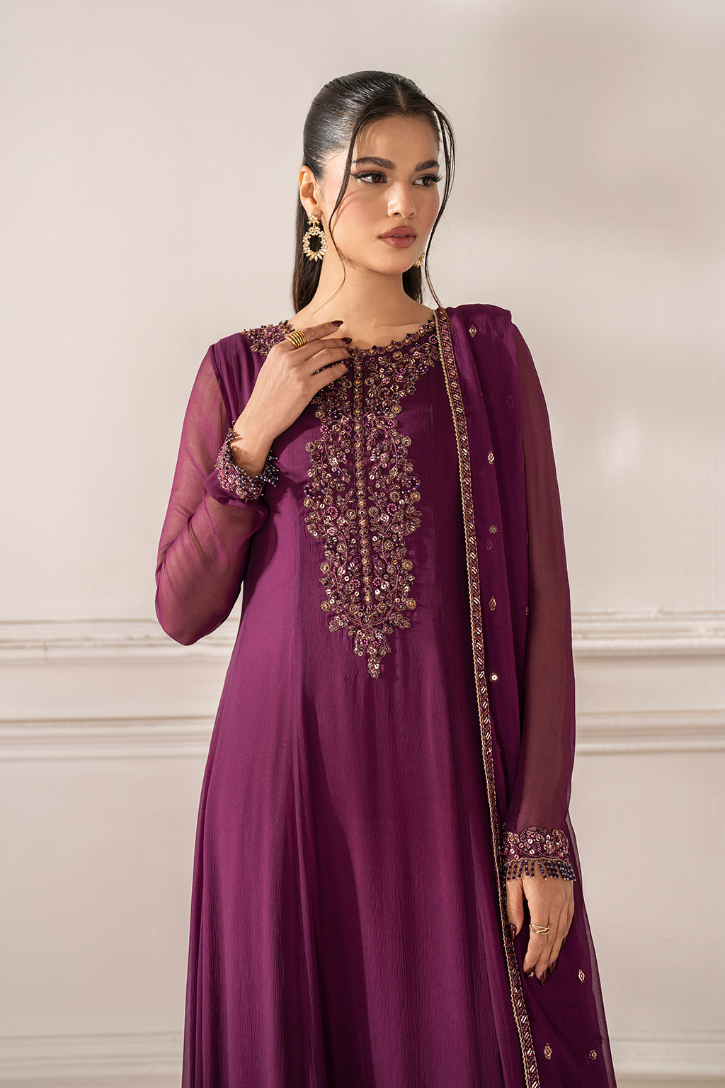 Iznik I Festive Formal I UE-480 Embroidered Chiffon