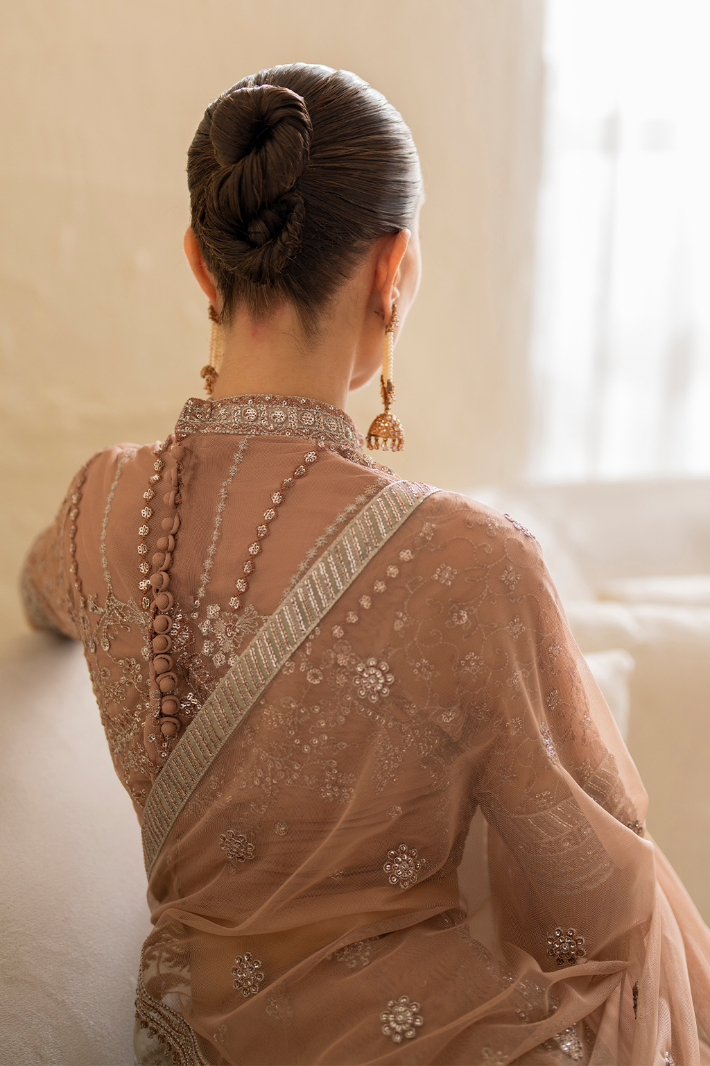 Iznik | Chinnon Chiffon | CC-43 Embroidered Net - House Of Anaya