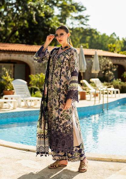 Elaf Premium | Print Chikankari 25 | ELK-08B AZZURRO