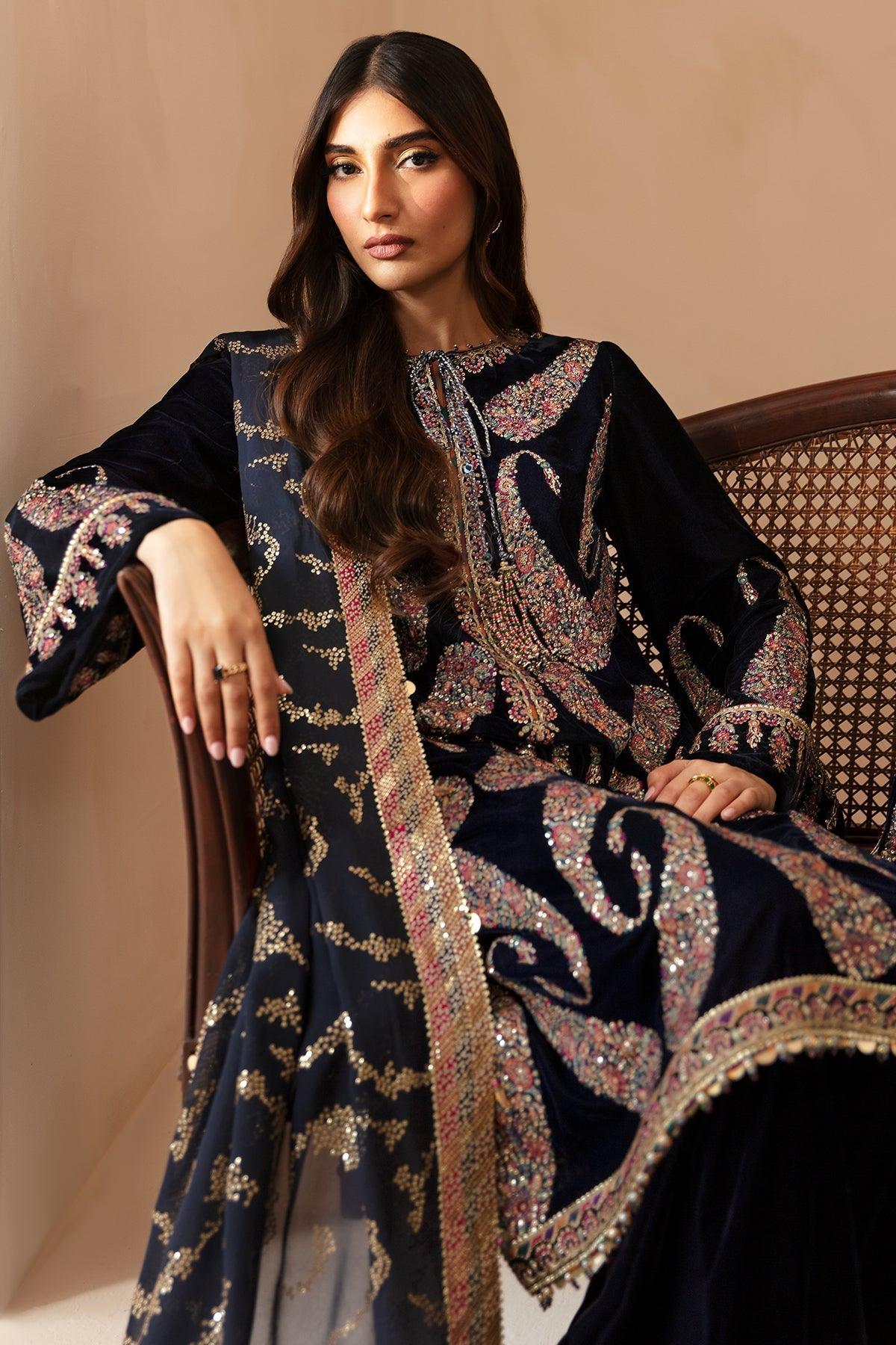 JAZMIN__Embroidered Velvet Formal VF-2024 - House Of Anaya