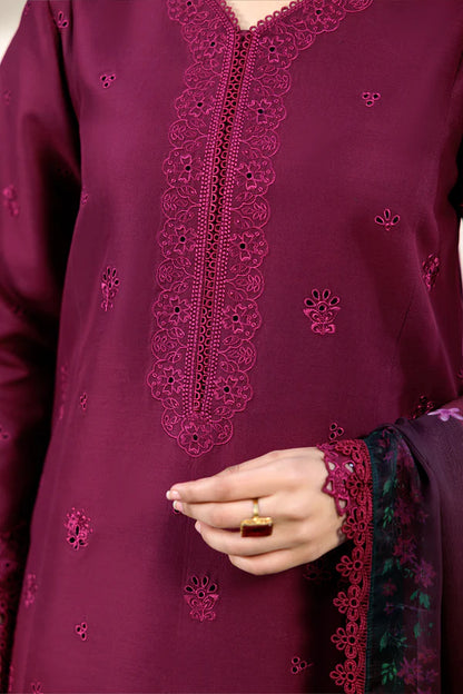 Farasha | Summer Weaves Embroidered lawn'26 | Garnet Passion