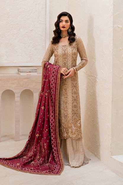 Iznik | Chinnon Chiffon | CC-44 Embroidered Chiffon - House Of Anaya