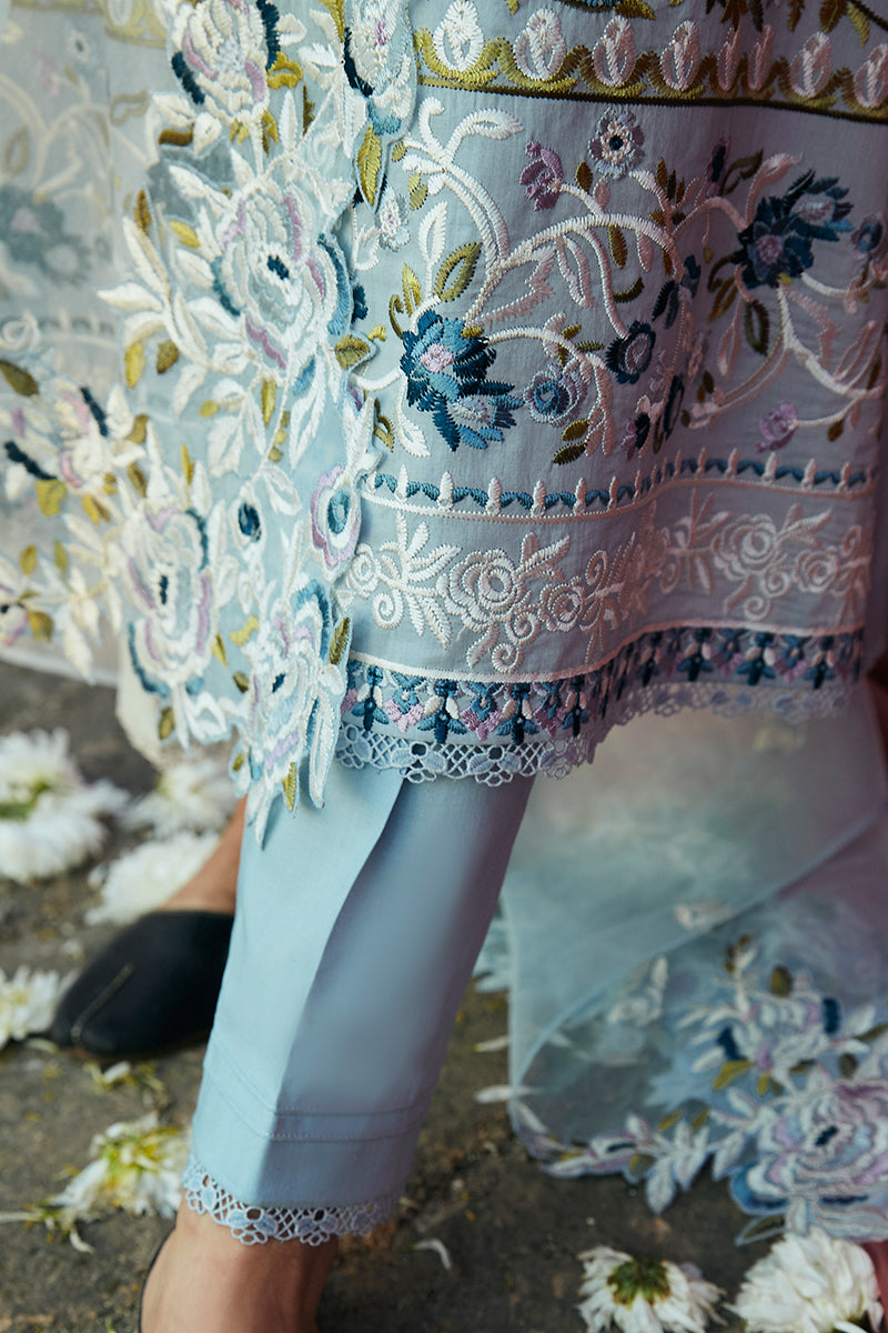 Cross Stitch | Premium Lawn 24 | CERULEAN ORNATE - House Of Anaya
