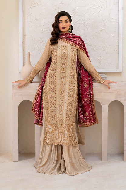 Iznik | Chinnon Chiffon | CC-44 Embroidered Chiffon - House Of Anaya