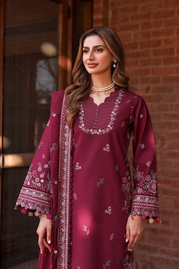Farasha | Dastoor Embroidered Lawn SS24 | RUBY GLAM - House Of Anaya