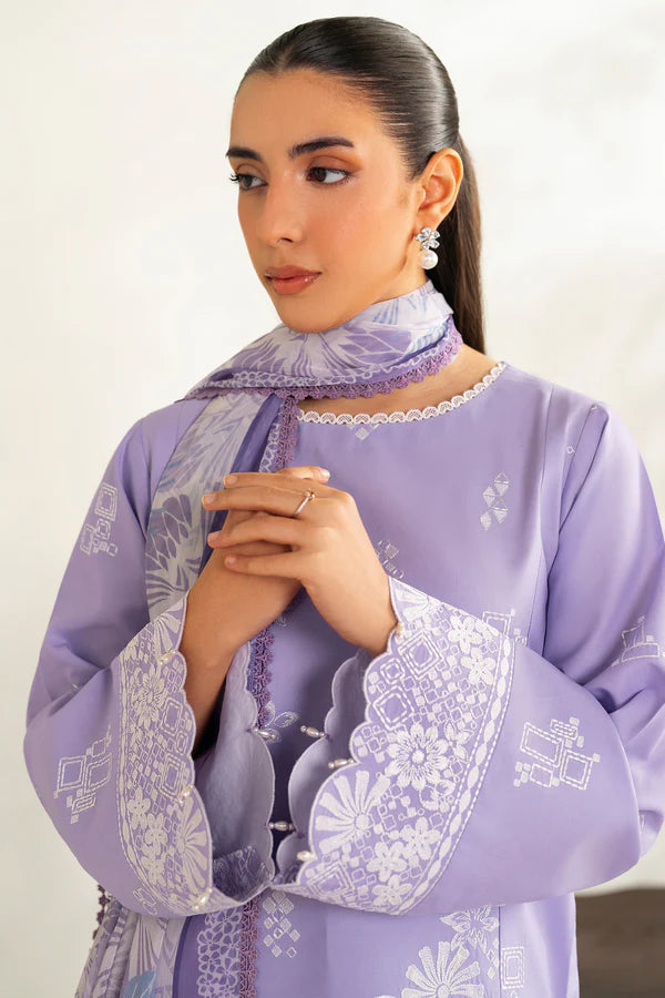 Farasha | Summer Weaves Embroidered lawn'26 | Lavender Peral