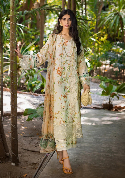 ELAF Signature Embroidered Lawn 3Pc Suit ESL-03A ANGELS BREATH