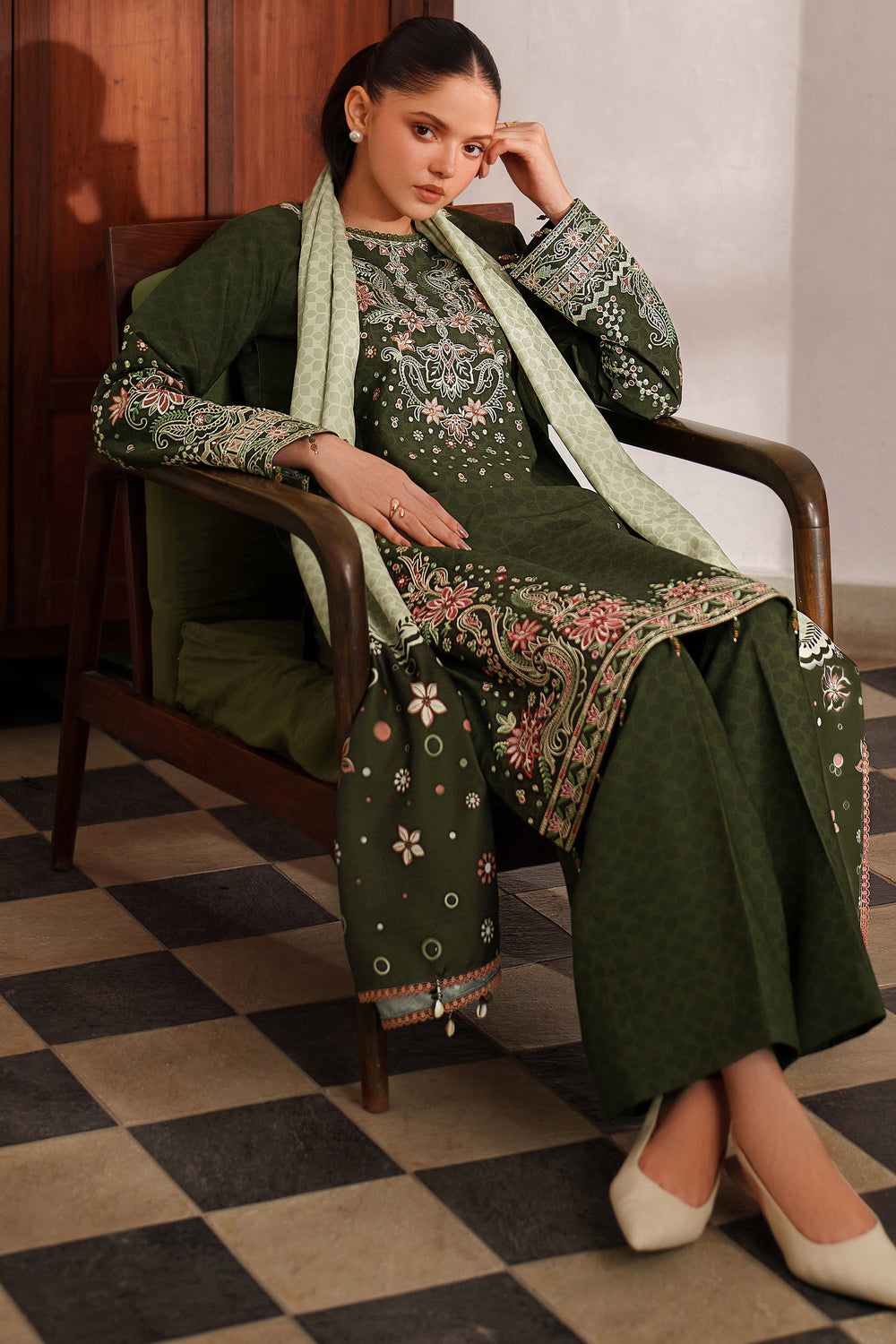 Farasha | Meline Premium Viscose 25 | Olive Drape