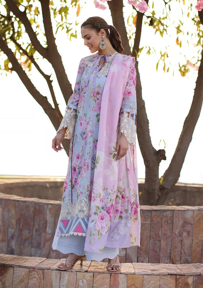 Elaf Premium | Prints Chikankari 24 | 04A OCEAN BLOSSOMS - House Of Anaya