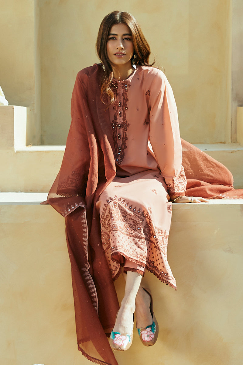 Cross Stitch | Premium Lawn 24 | ARID SAND - House Of Anaya
