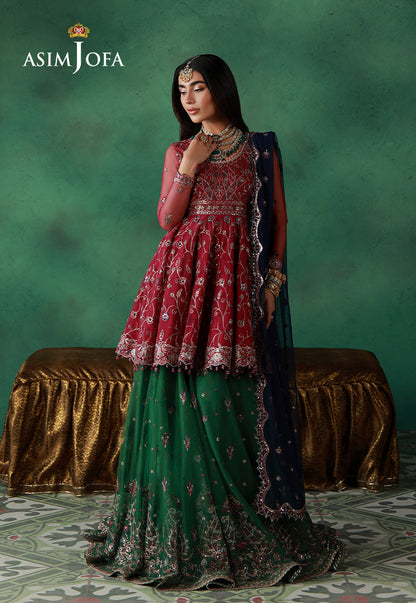 Asim Jofa | Ishq e Eid | AJULN-08 Embroidered Net 3 Pcs