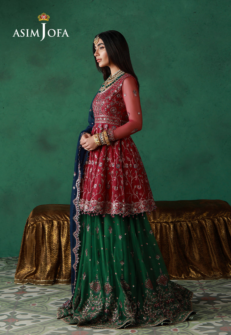 Asim Jofa | Ishq e Eid | AJULN-08 Embroidered Net 3 Pcs