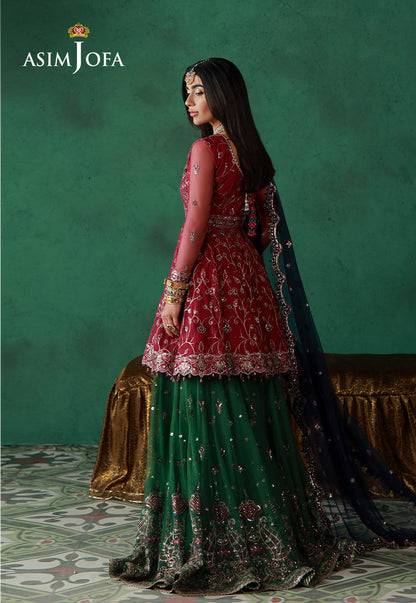 Asim Jofa | Ishq e Eid | AJULN-08 Embroidered Net 3 Pcs