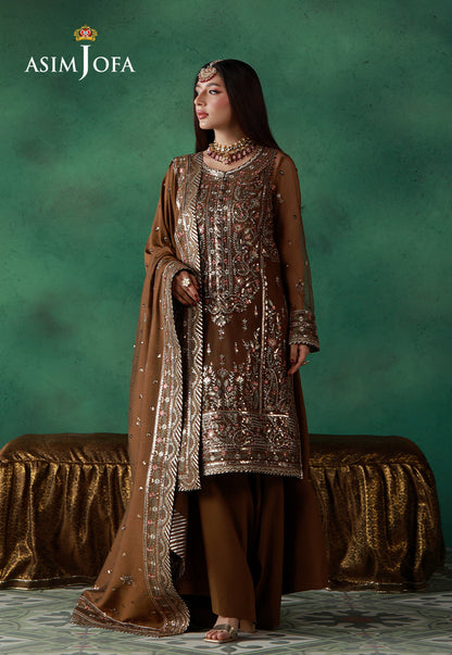 Asim Jofa | Ishq e Eid | AJULN-10 Embroidered Net 3 Pcs