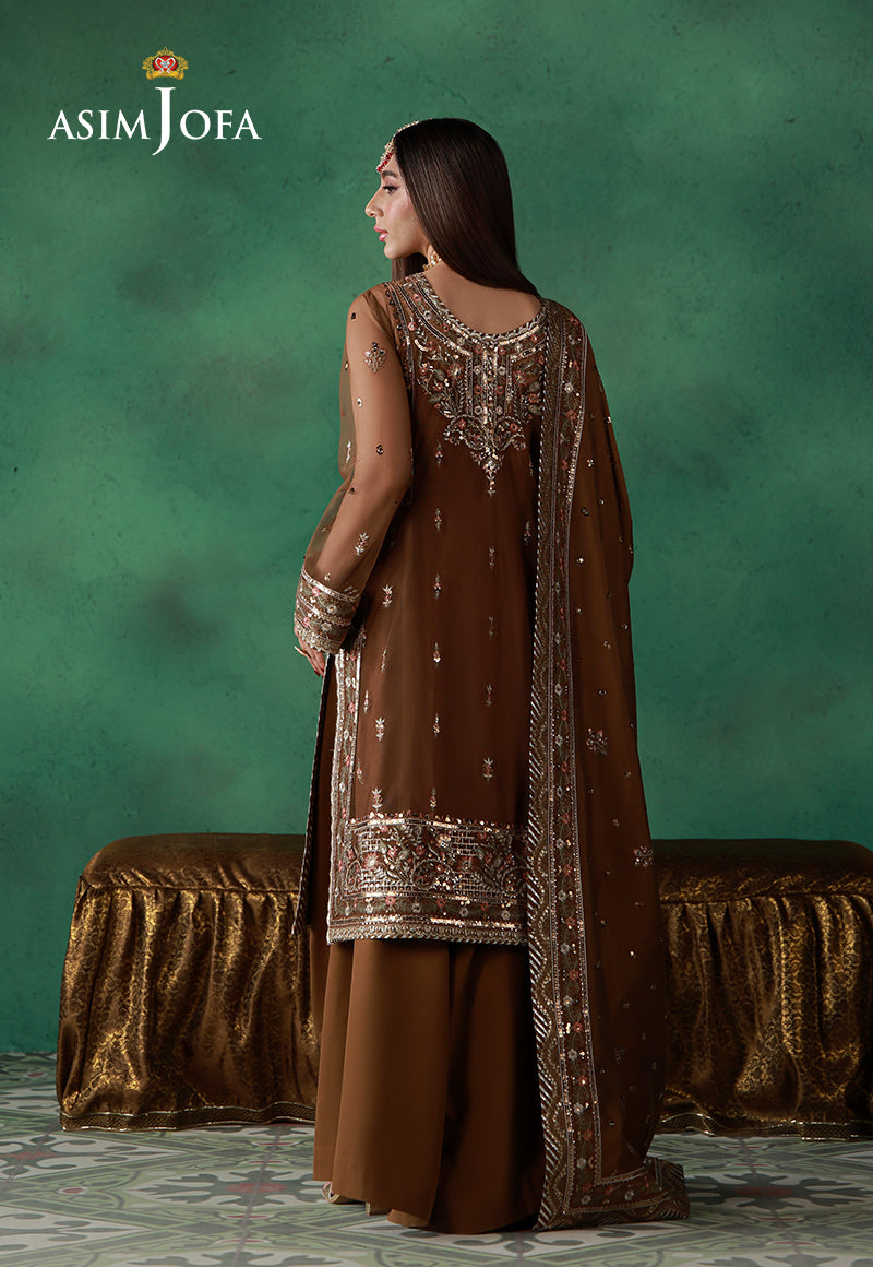 Asim Jofa | Ishq e Eid | AJULN-10 Embroidered Net 3 Pcs