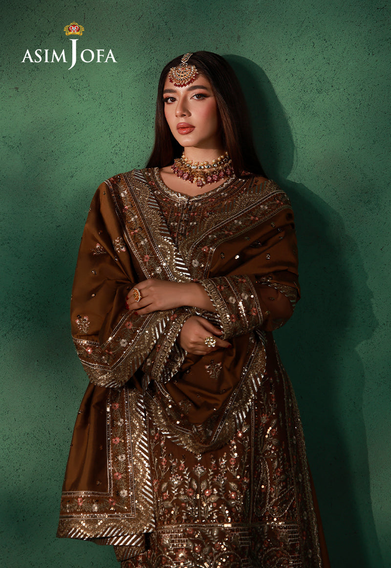 Asim Jofa | Ishq e Eid | AJULN-10 Embroidered Net 3 Pcs