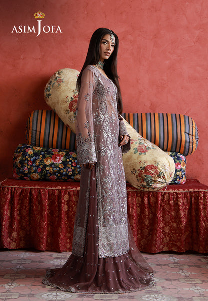 Asim Jofa | Ishq e Eid | AJULN-14 Embroidered Net 3 Pcs