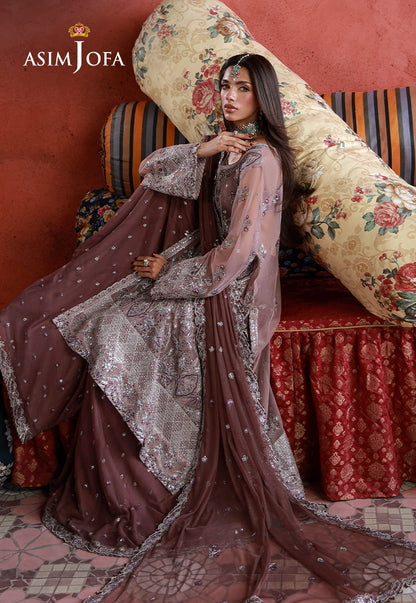 Asim Jofa | Ishq e Eid | AJULN-14 Embroidered Net 3 Pcs