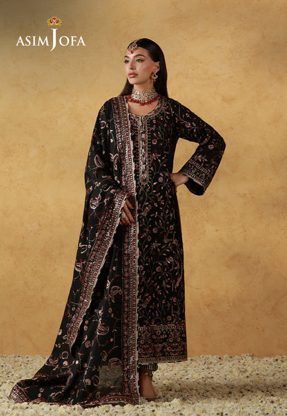 Asim Jofa | Ishq e Eid | AJULN-09 Embroidered Cotton Net  3 Pcs