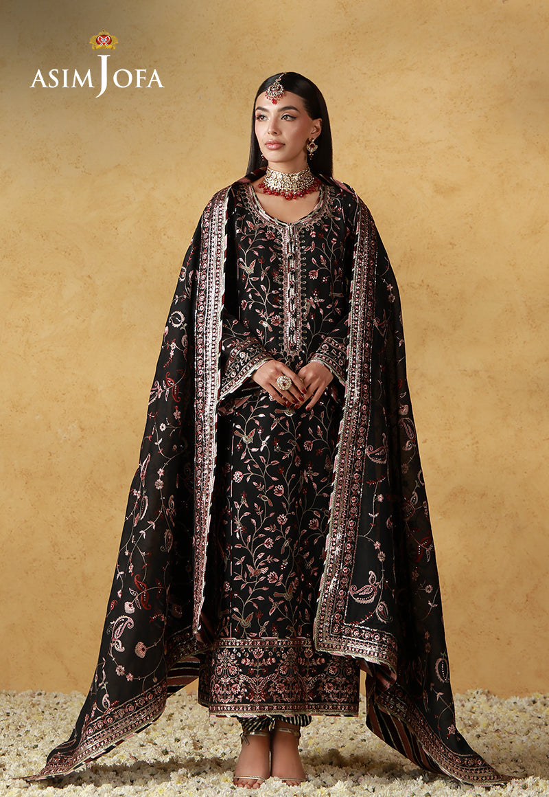 Asim Jofa | Ishq e Eid | AJULN-09 Embroidered Cotton Net  3 Pcs