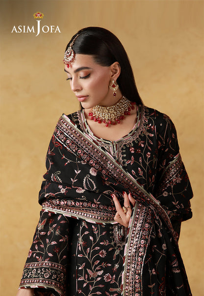 Asim Jofa | Ishq e Eid | AJULN-09 Embroidered Cotton Net  3 Pcs