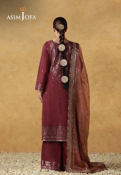 Asim Jofa | Ishq e Eid | AJULN-07 Embroidered Cotton Silk 3 Pcs
