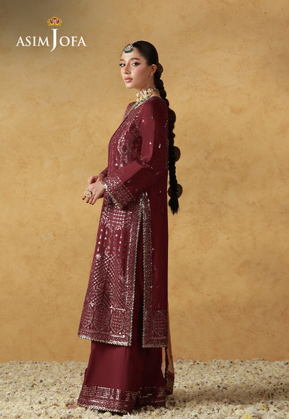 Asim Jofa | Ishq e Eid | AJULN-07 Embroidered Cotton Silk 3 Pcs