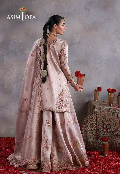 Asim Jofa | Ishq e Eid | AJULN-15 Embroidered Zari Tissue Net 3 Pcs