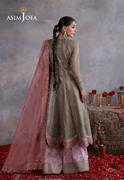 Asim Jofa | Ishq e Eid | AJULN-02 Embroidered Javeria Net  3 Pcs