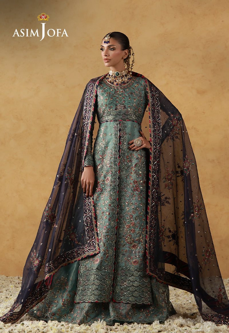 Asim Jofa | Ishq e Eid | AJULN-05 Embroidered Javeria Net 3 Pcs