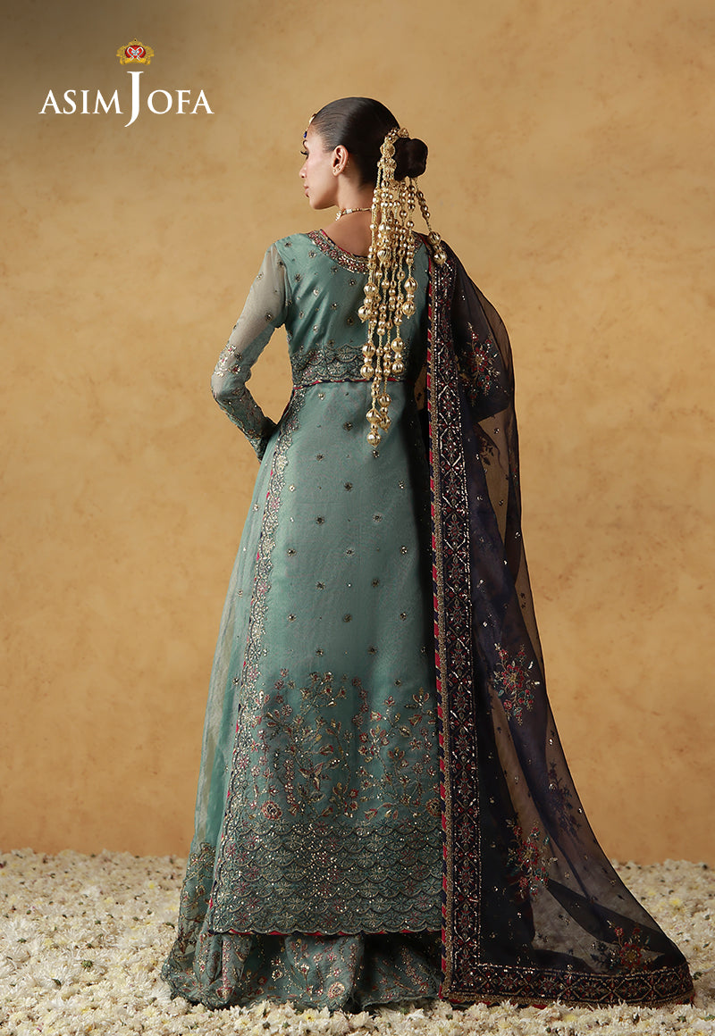 Asim Jofa | Ishq e Eid | AJULN-05 Embroidered Javeria Net 3 Pcs