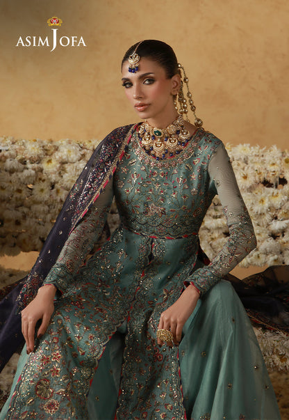 Asim Jofa | Ishq e Eid | AJULN-05 Embroidered Javeria Net 3 Pcs