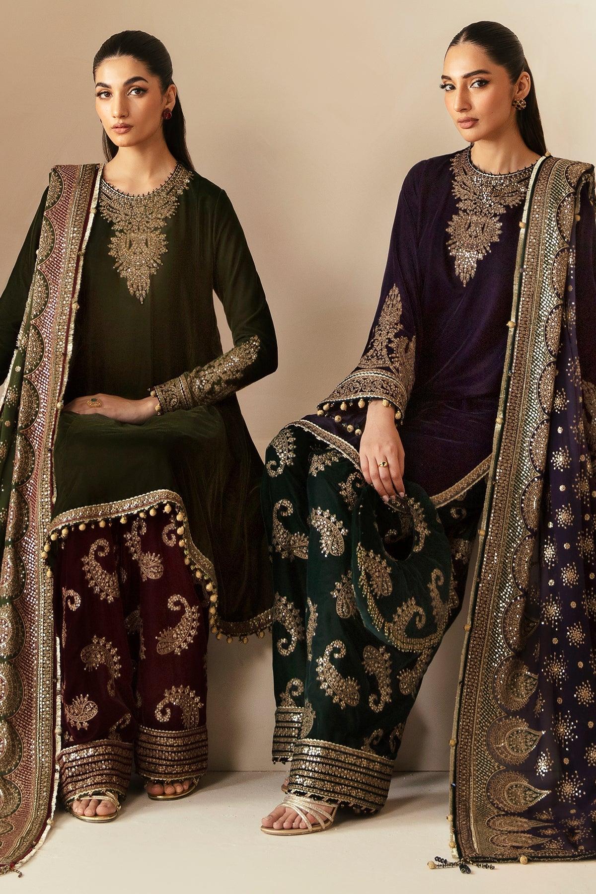 JAZMIN__Embroidered Velvet Formal VF-2030 - House Of Anaya