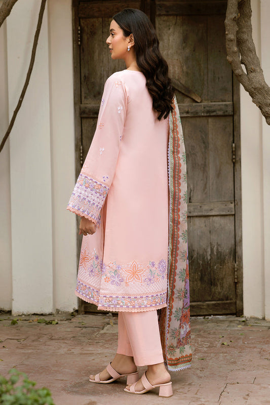Farasha | Summer Weaves Embroidered Lawn | Coral Peach