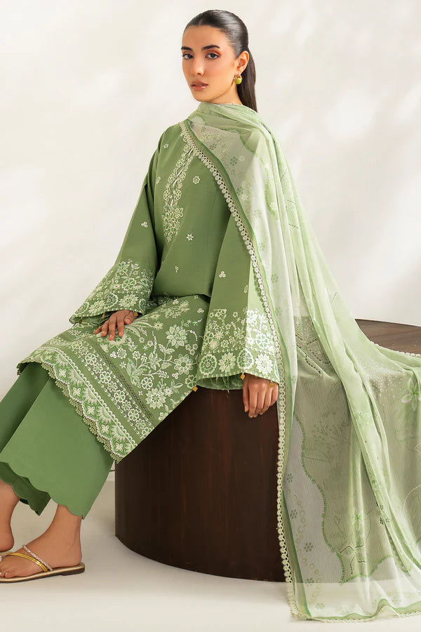 Farasha | Summer Weaves Embroidered lawn'26 | Dewy Sage