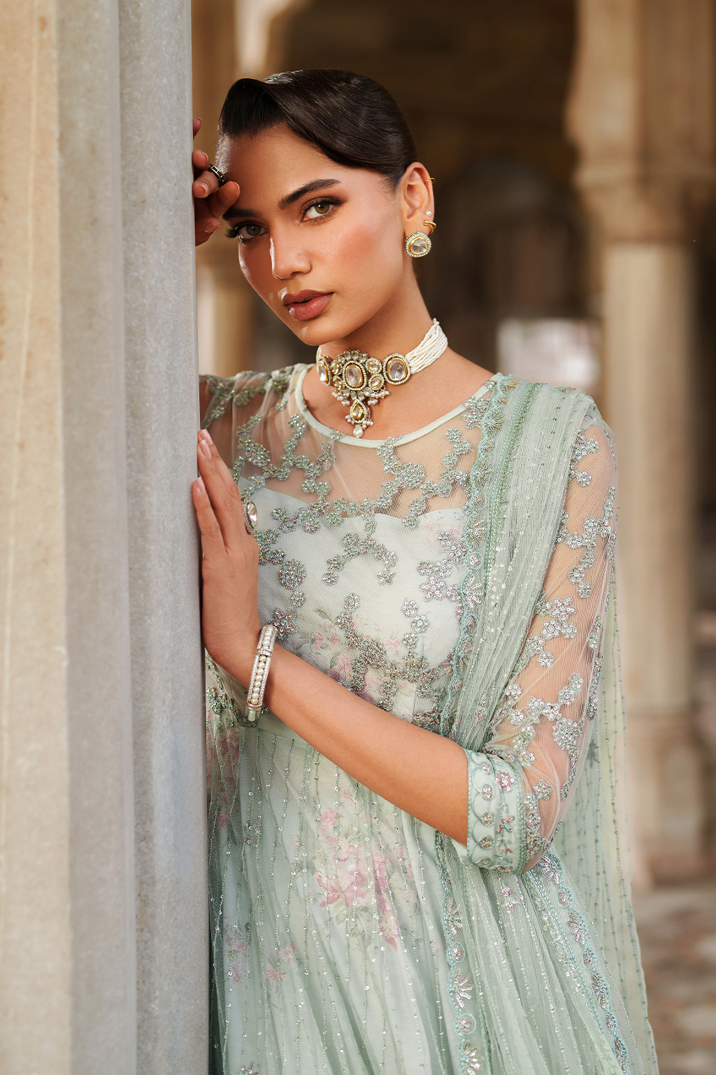Iznik | Exclusive Formals | UE-553 Embroidered Net