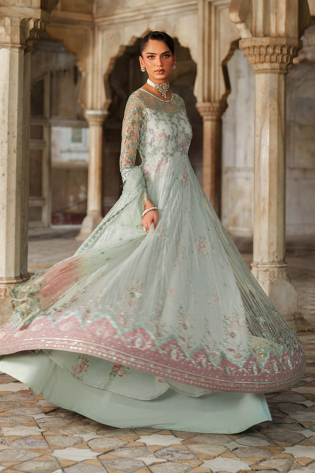 Iznik | Festive Formal | UE-553 Embroidered Net