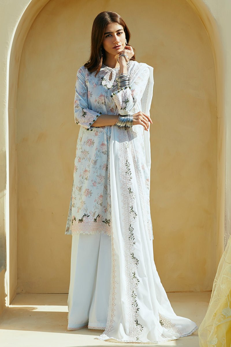 Cross Stitch | Premium Lawn 24 | FLORAL MARINE - House Of Anaya