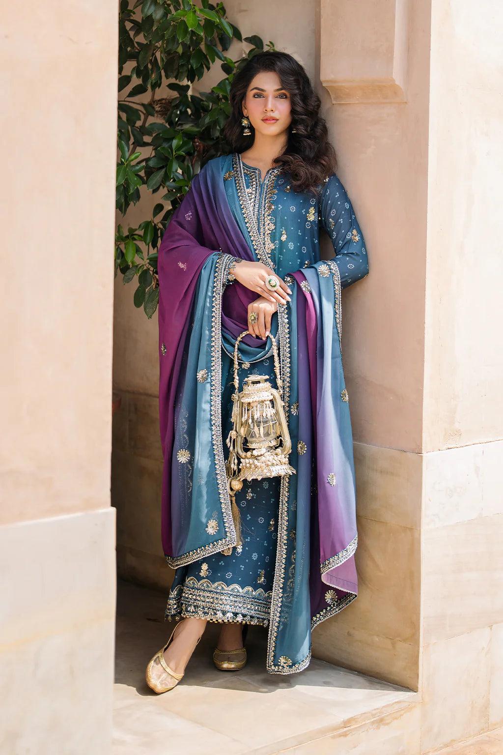 Iznik | Bandhani | UE-335 Embroidered Chiffon