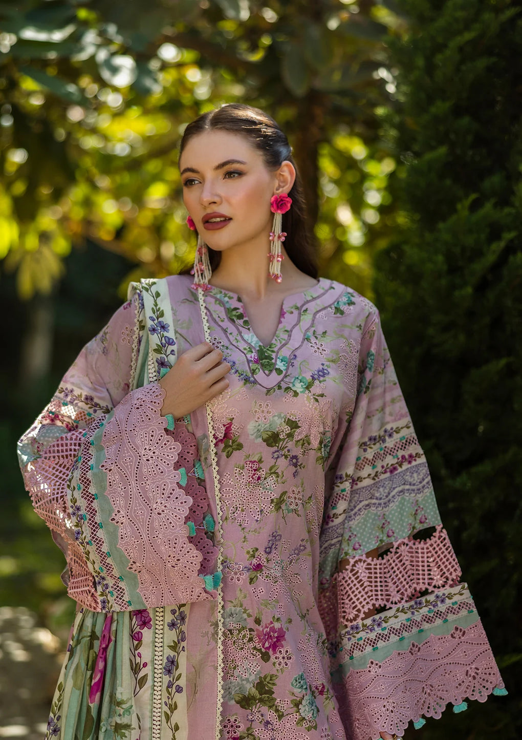 Elaf Premium | Print Chikankari 25 | ELK-03B PRINCESS ROSE