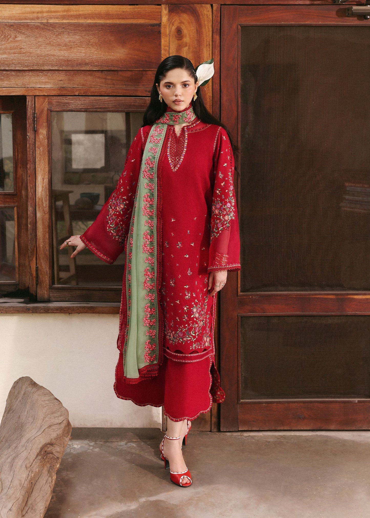 Hussain Rehar | Eid Pret SS 26 | Scarlet