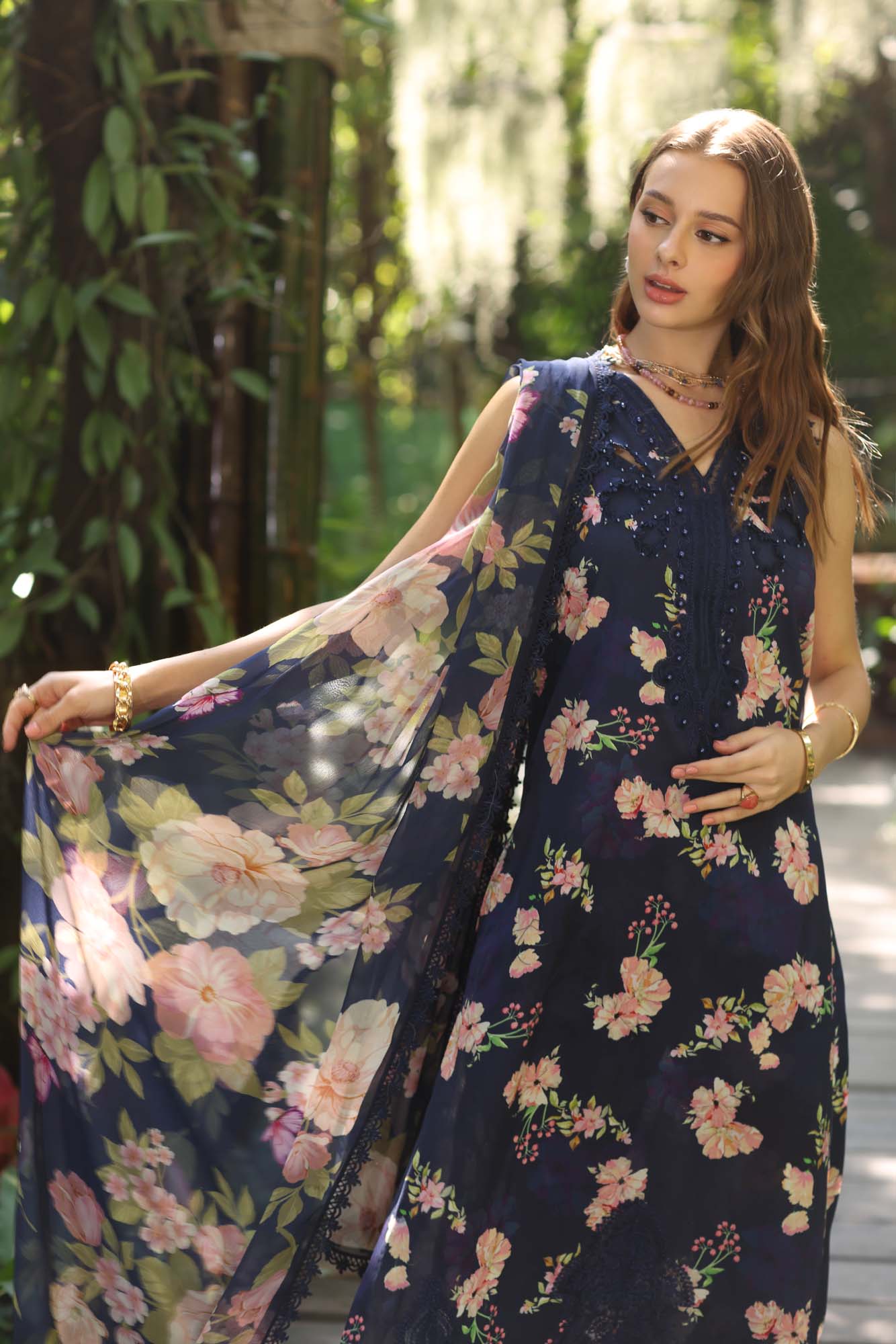 Noor by Saadia Asad | Eid Luxe Printedkari | D8-B