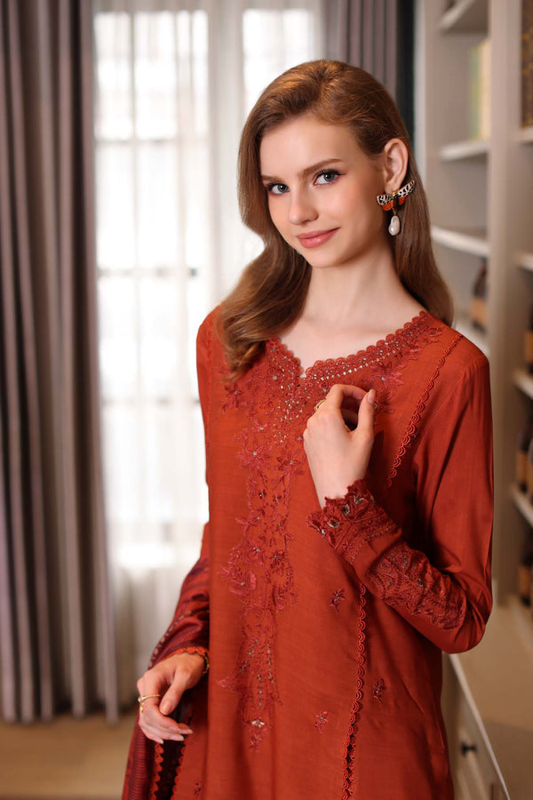 Noor by Saadia Asad | Winter Embroidered Printkhaas 25 | D5 - A