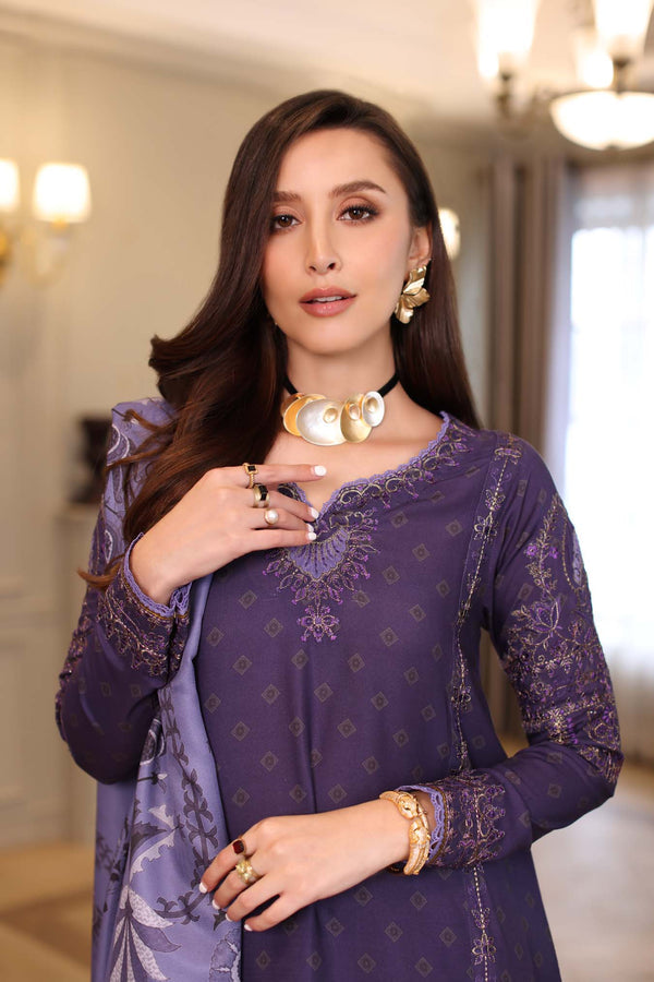 Noor by Saadia Asad | Winter Embroidered Printkhaas 25 | D6 - B