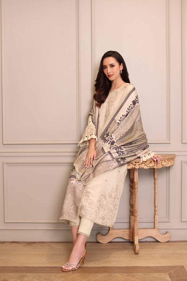 Noor by Saadia Asad | Winter Embroidered Printkhaas 25 | D7 - A